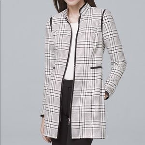 White House Black Market Faux Plaid Topper